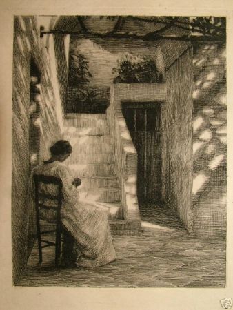 Etching Ilsted - Under the wineleaves