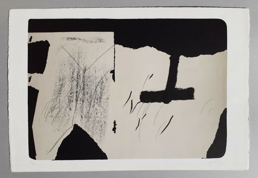 Lithograph Tàpies - Untitled