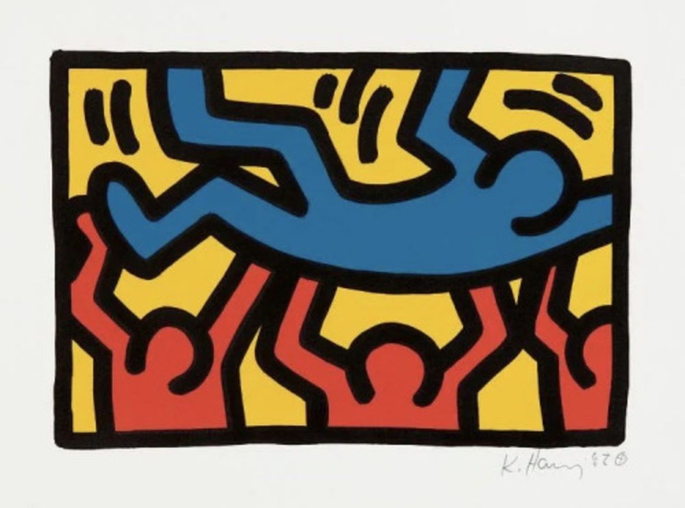 Lithograph Haring - Untitled