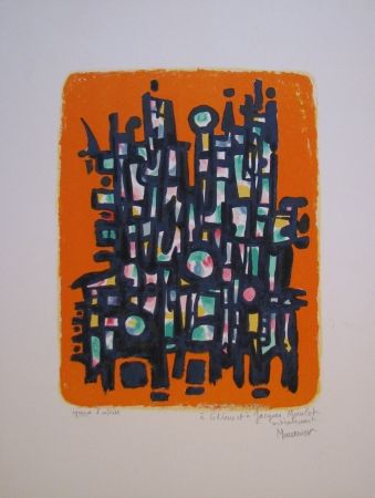 Lithograph Manessier - Untitled