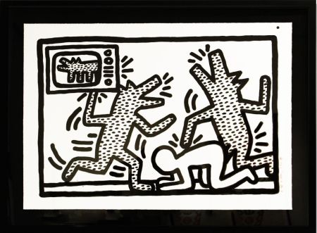 Lithograph Haring - Untitled (3)