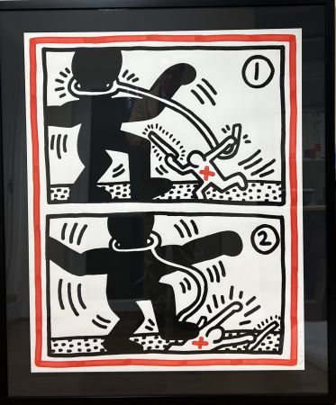Lithograph Haring - Untitled 3 from Free South Africa, 1985