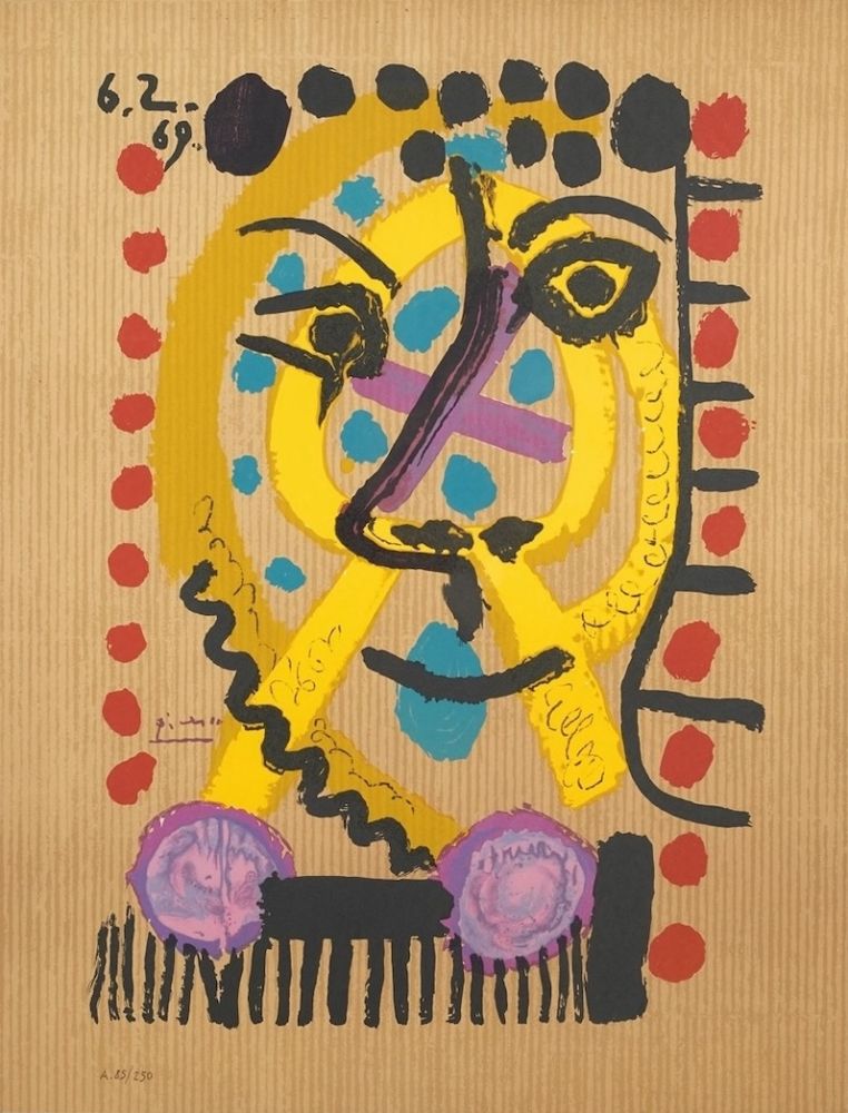 Lithograph Picasso - Untitled (6.2.69)