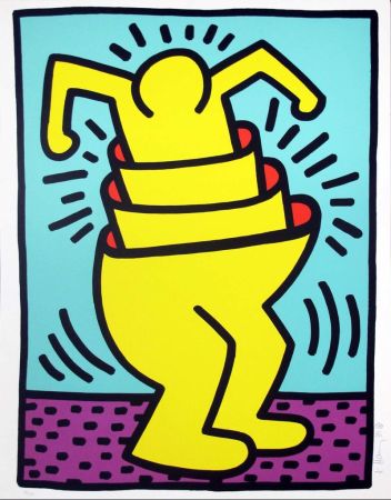 Screenprint Haring - Untitled (Cup Man)