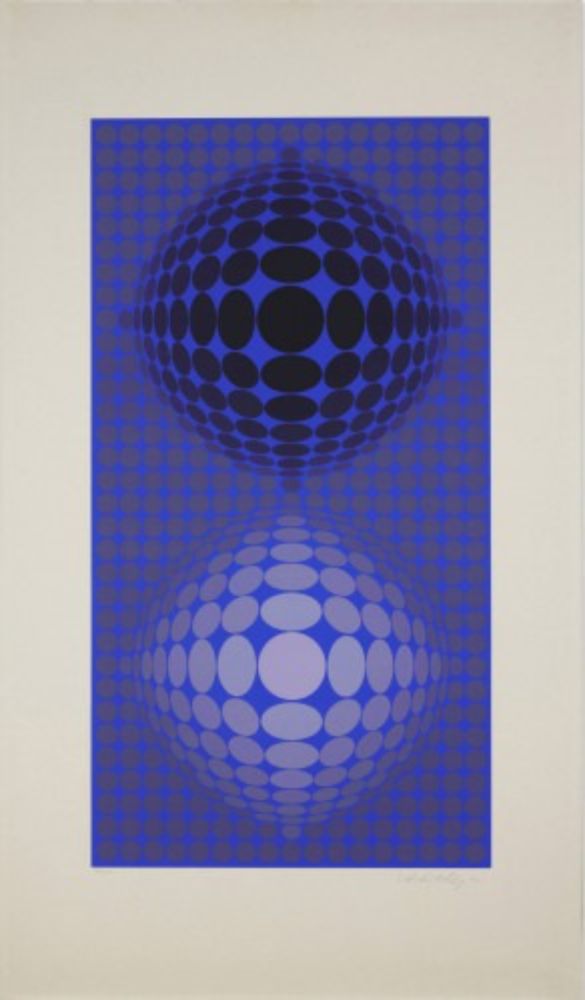 Screenprint Vasarely - Untitled (Dual Spheres)