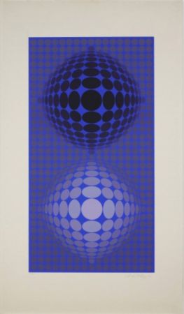 Screenprint Vasarely - Untitled (Dual Spheres)