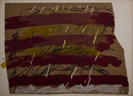 Lithograph Tàpies - Untitled from 'Berlin Suite' portfolio
