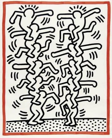 Lithograph Haring - Untitled, from 