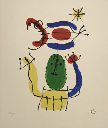 Lithograph Miró - Untitled (Green Head)
