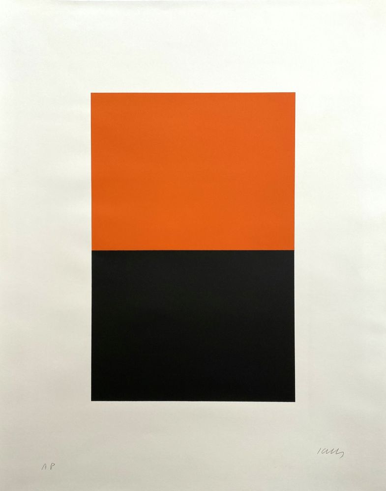 Lithograph Kelly - Untitled (Orange/Black)