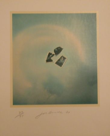 Lithograph Goode - Untitled (photo pieces on blue background)
