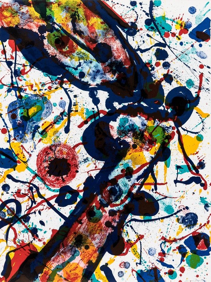 Lithograph Francis - Untitled (Poèmes dans le ciel) L 269