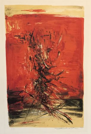 Lithograph Zao - Untitled (Red)