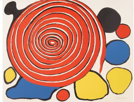 Lithograph Calder - Untitled (Red Spiral)