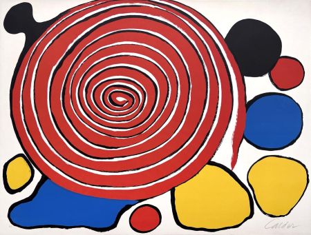 Lithograph Calder - Untitled (Red Spiral)