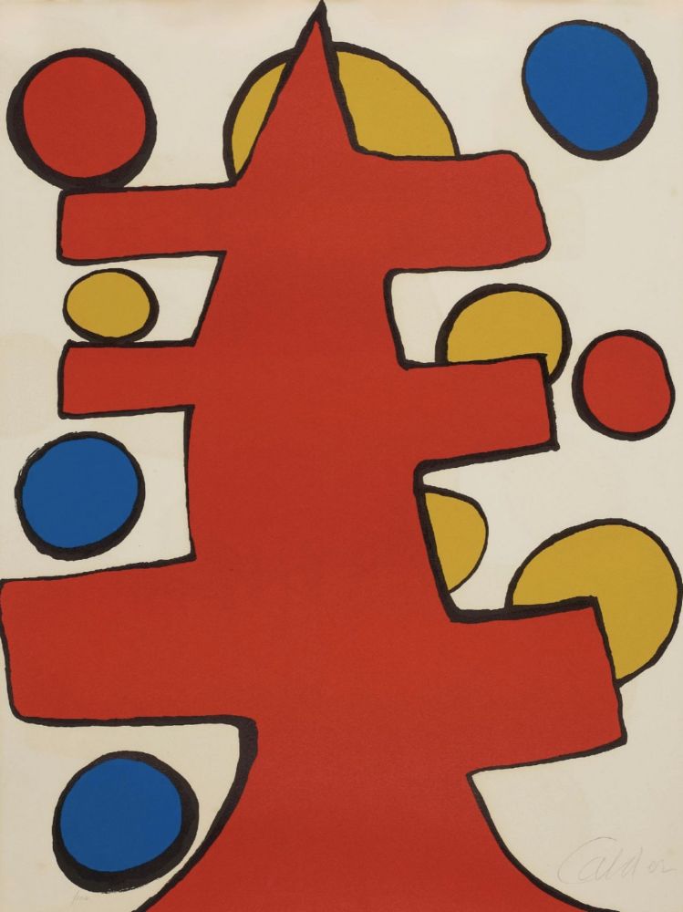 Lithograph Calder - Untitled (Red Tree)