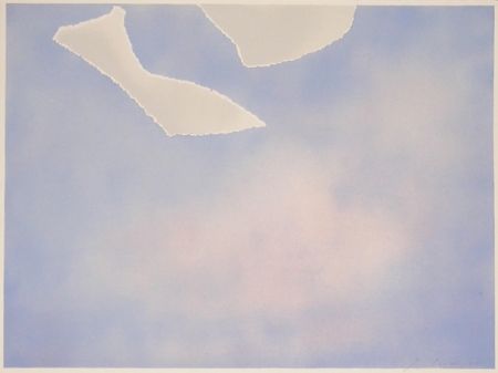 Lithograph Goode - Untitled (white paper clouds)