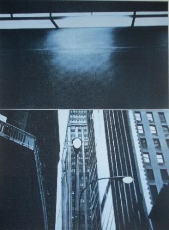 Screenprint Monory - USA 76 - Skyscrapers
