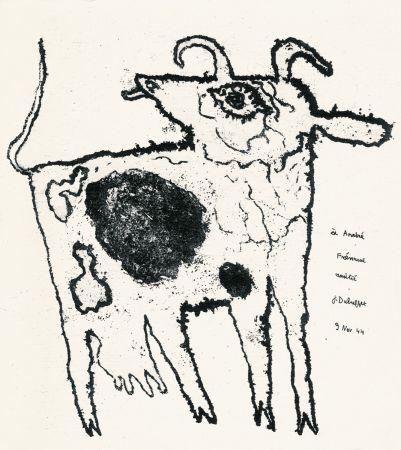 Lithograph Dubuffet - Vache belue dans une ville