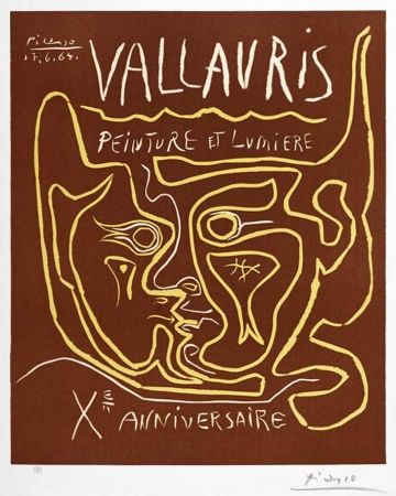 Linocut Picasso - Vallauris Peinture et Lumière, Xᵉ Anniversaire (Vallauris Painting and Light, Tenth Anniversary), 1964