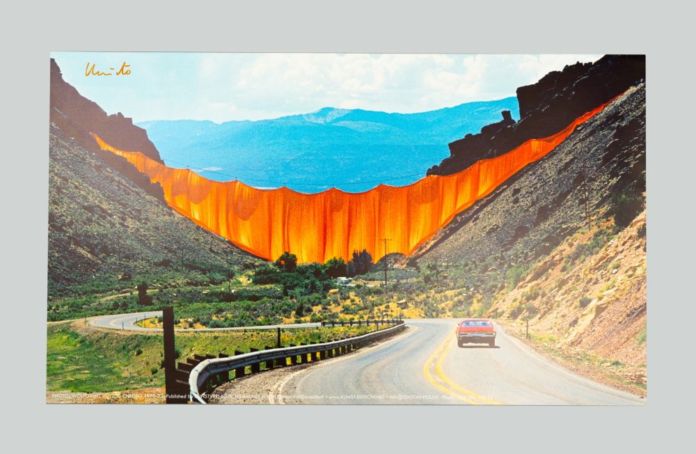 Lithograph Christo - Valley curtain