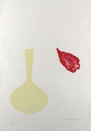 Lithograph Greaves - Vase and Falling Petal