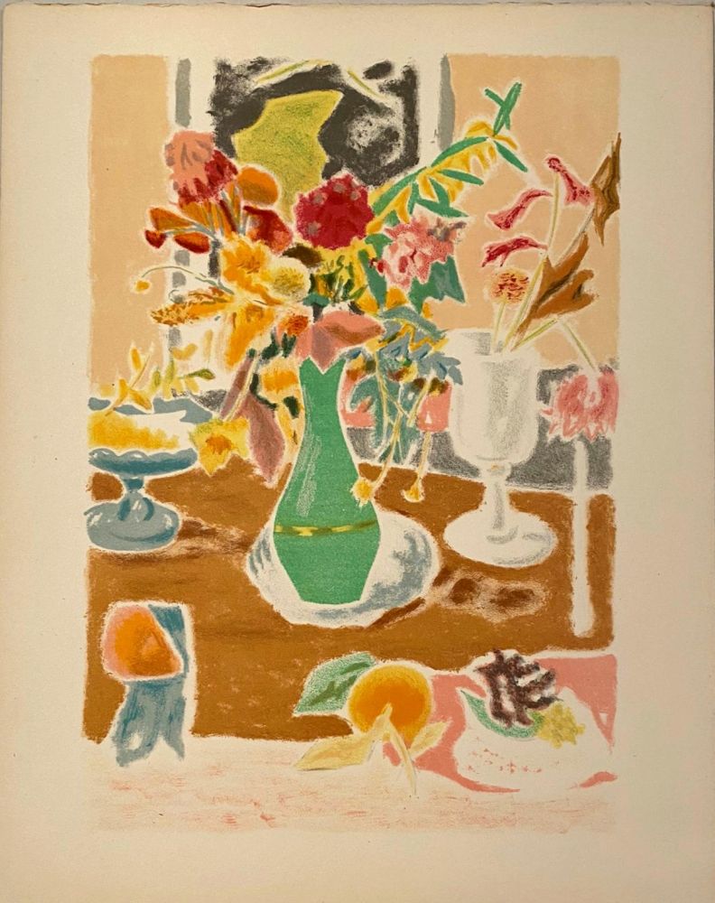 Lithograph Cavailles - Vase de fleurs