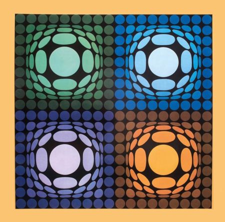 Rotogravure Vasarely - '' VEGA BI ARCT ''