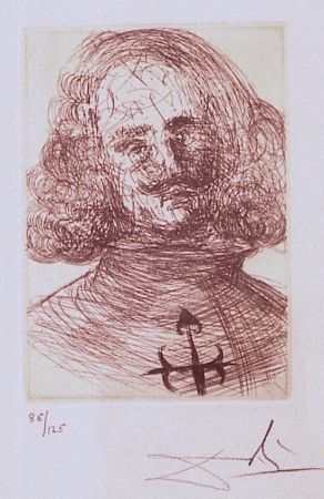 Etching Dali - Velazquez, from Five Spanish Immortals Series