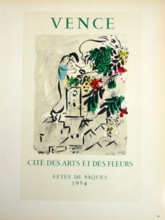 Lithograph Chagall - Vence - Cité des Fleurs