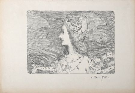 Lithograph Aman-Jean - Venise, 1892