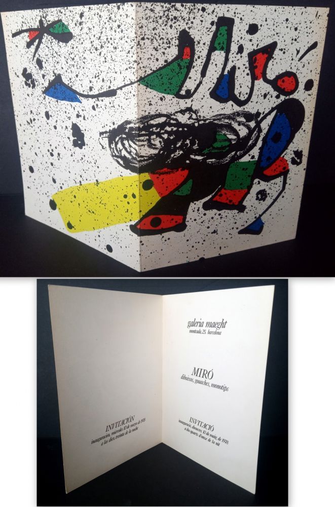 Lithograph Miró - Vernissage Miró Dibuixos, Gouaches, Monotips Galeria Maeght 