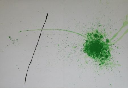 Lithograph Miró - Vert