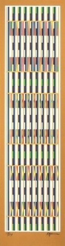 Lithograph Agam - Vertical Orchestration ; Gold series