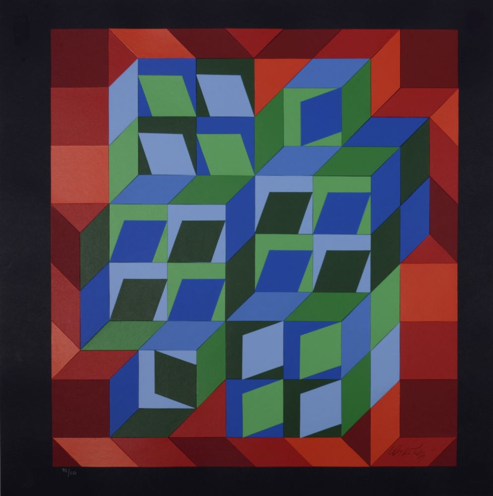 Lithograph Vasarely - Victor Vasarely (1906-1997) - Kinetic Composition, 1978 - Hand-signed & numbered!