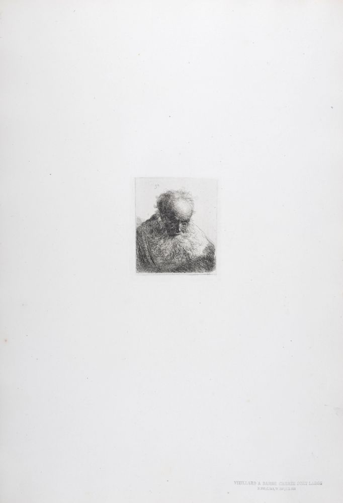 Rotogravure Rembrandt - Vieillard a barbe carrée fort large