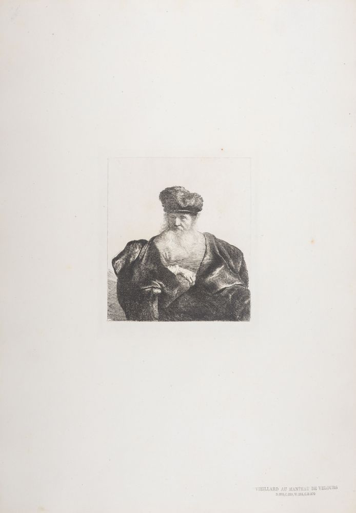 Rotogravure Rembrandt - Vieillard au manteau de velours
