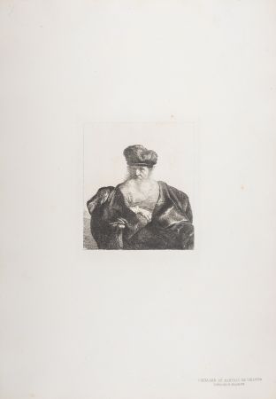 Rotogravure Rembrandt - Vieillard au manteau de velours