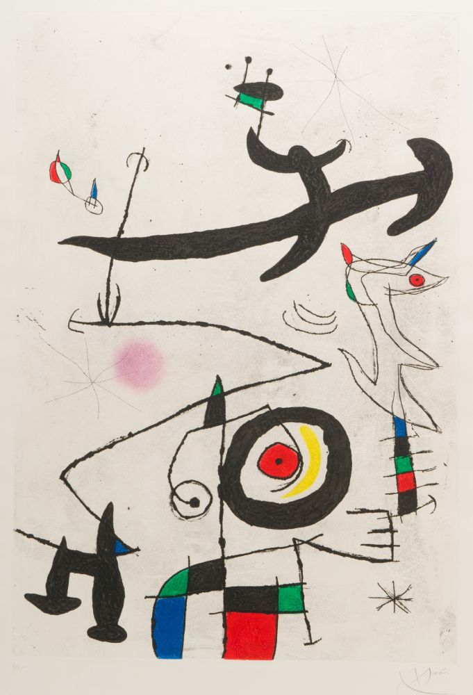 Carborundum Miró - Village D'Oiseaux, (Village of the Birds), 1969