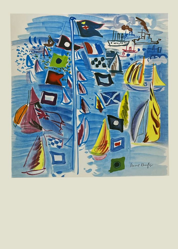 Lithograph Dufy - VILLE DE HONFLEUR - HOMMAGE A RAOUL DUFY 1954