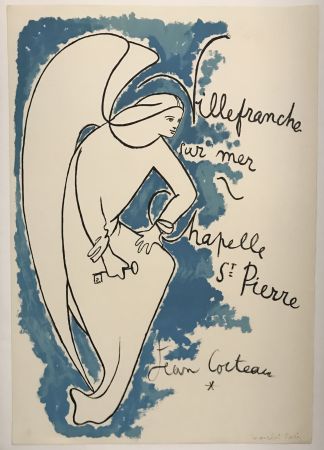 Lithograph Cocteau - Villefranche sur mer - Chapelle St. Pierre