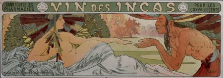 Lithograph Mucha - Vin des Incas
