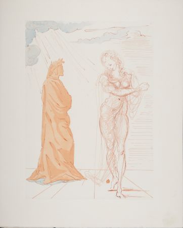 Woodcut Dali - Virgile réconforte Dante, 1963
