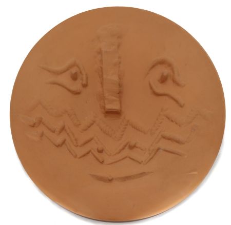 Ceramic Picasso - Visage au masque de chevrons
