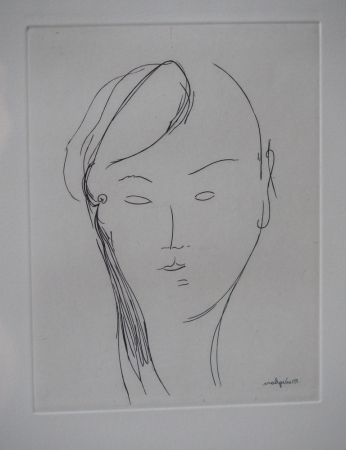 Etching Modigliani - Visage de femme (1920)