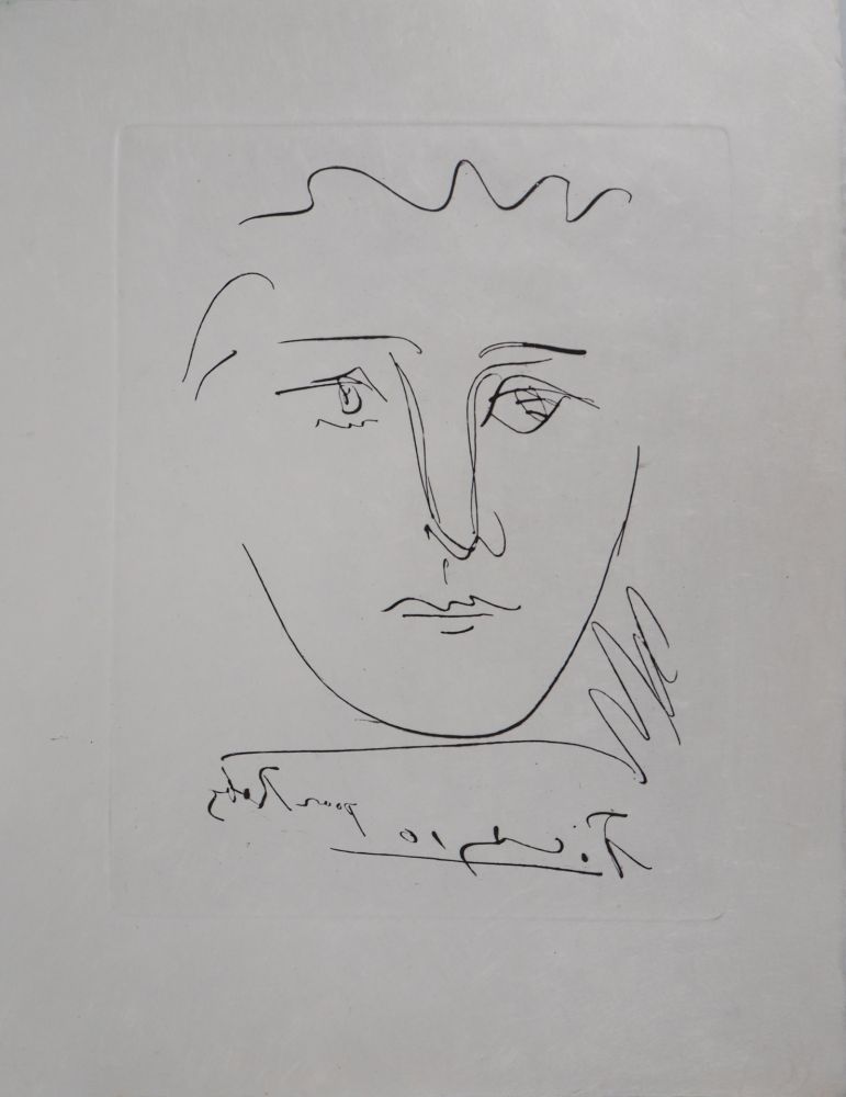 Etching Picasso - Visage pour Roby