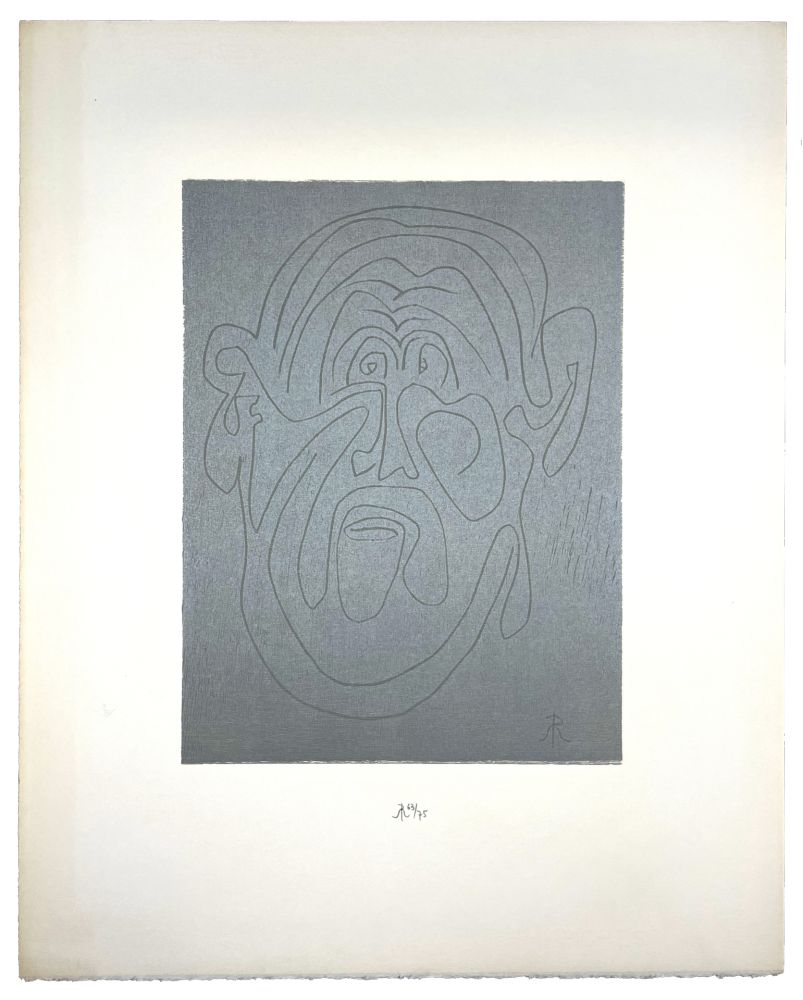 Woodcut Müller - VISAGE VIII (LUI) (b)