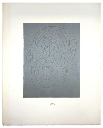 Woodcut Müller - VISAGE VIII (LUI) (b)