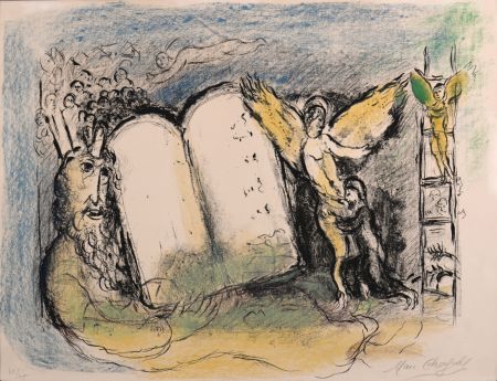 Lithograph Chagall - Vision de Moïse, 1968