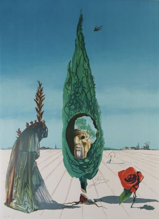 Lithograph Dali - Vision Surrealist Enigma of The Rose